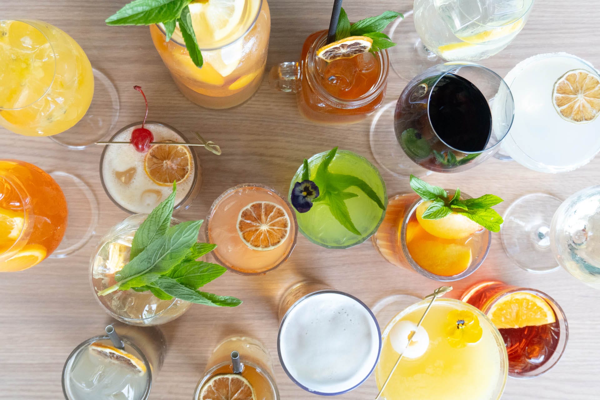 A collection of drink types at OuttaBounds